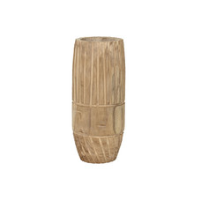 MACETERO MADERA PAULOWNIA 32X32X69 TALLADO NATURAL