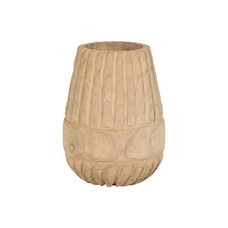 JARRON MADERA PAULOWNIA 32X32X42 TALLADO NATURAL JARRON MADERA PAULOWNIA 32X32X42 TALLADO NATURAL
