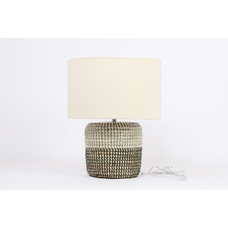 LAMPARA SOBREMESA SEAGRASS LINO 38X38X47 BLANCO