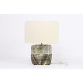 LAMPARA SOBREMESA SEAGRASS LINO 38X38X47 BLANCO