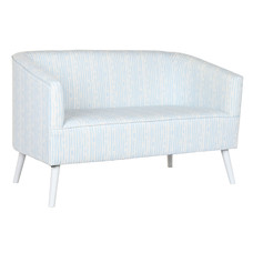 SOFA POLIESTER METAL 130X68X78 RAYAS AZUL CELESTE