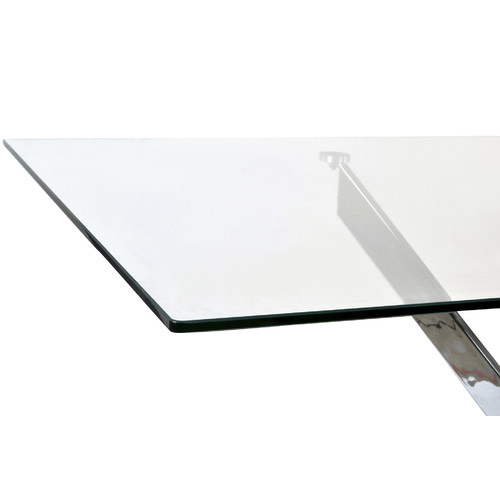 MESA COMEDOR CRISTAL METAL 150X90X75 CROMADO
