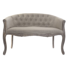 SOFA POLIESTER RUBBERWOOD 107X61X71 DECAPE GREIGE