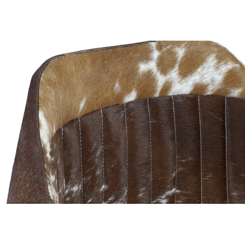 SILLA METAL PIEL 61X53X81,5 VACA MARRON