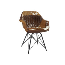 SILLA METAL PIEL 61X53X81,5 VACA MARRON
