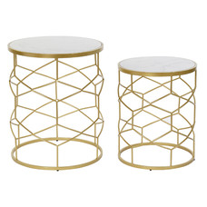 MESITA AUXILIAR SET 2 METAL 46X46X57 GEOMETRICO