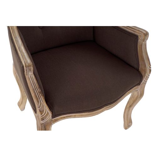 BUTACA LINO RUBBERWOOD 62X55X100 MARRON OSCURO