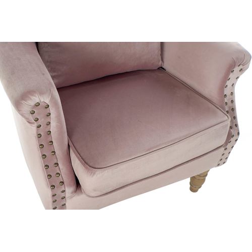 SILLON VELVET RUBBERWOOD 73X70X87 ROSA