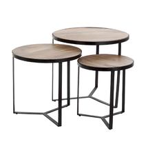 MESITA AUXILIAR SET 3 METAL MANGO 60X60X55 17,46