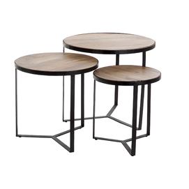 MESITA AUXILIAR SET 3 METAL MANGO 60X60X55 17,46