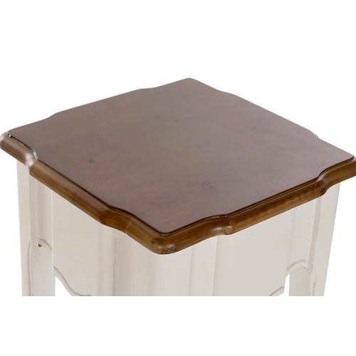 MESITA AUXILIAR SET 2 PAULOWNIA 35X35X80 BLANCO