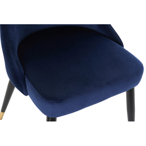 SILLA POLIESTER METAL 52,5X57X85,5 TERCIOPELO AZUL