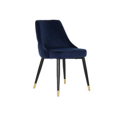 SILLA POLIESTER METAL 52,5X57X85,5 TERCIOPELO AZUL