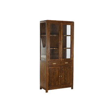 VITRINA ACACIA CRISTAL 85X42X190 NATURAL MARRON