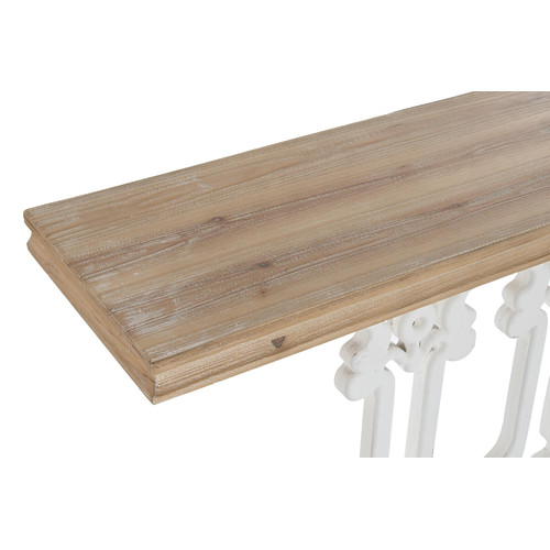 CONSOLA ABETO MDF 142X30X83 ENVEJECIDO BLANCO