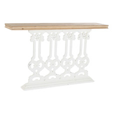 CONSOLA ABETO MDF 142X30X83 ENVEJECIDO BLANCO