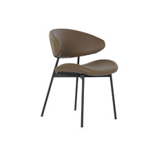 SILLA PU METAL 57X57X77 CAMEL