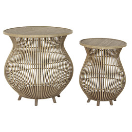 MESITA AUXILIAR SET 2 RATAN 61X61X64 41X54 NATURAL