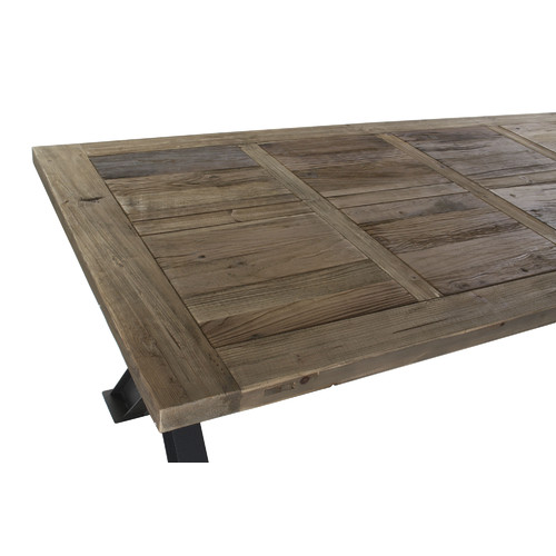 MESA MADERA RECICLADA METAL 200X100X78 NATURAL