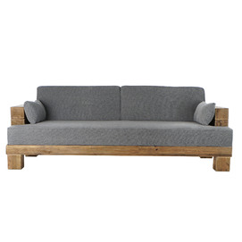 SOFA MADERA RECICLADA POLIESTER 224X95X82 GRIS