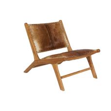 BUTACA TECA PIEL 65X78X68 VACA MARRON