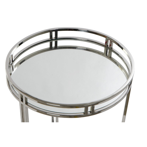 MESITA AUXILIAR ACERO ESPEJO 42X42X61 3,75 CROMADO