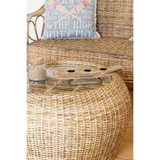 MESA CENTRO RATAN CRISTAL 82X82X48 NATURAL NATURAL