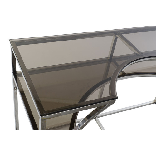 CONSOLA ACERO CRISTAL 120X50X75 PLATEADO