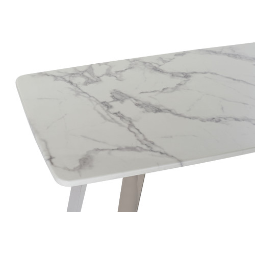 CONSOLA ACERO MARMOL 150X45X80 PLATEADO