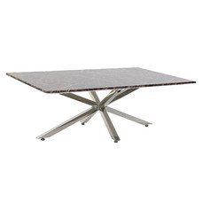 MESA CENTRO ACERO MARMOL 130X80X45 PLATEADO