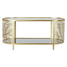 MESA CENTRO METAL CRISTAL 101,5X46X46 DORADO