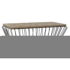 MESA CENTRO PINO METAL 125X64X51 MARRON