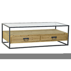 MESA CENTRO ABETO CRISTAL 120X60X40 MARRON CLARO