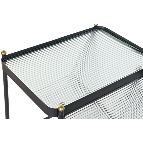 MESITA AUXILIAR SET 2 METAL CRISTAL 60X43X62 NEGRO