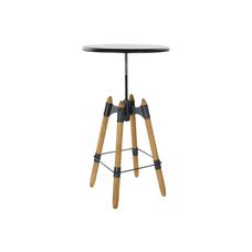 MESITA AUXILIAR METAL MADERA 60X60X105 REGULABLE