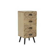 CAJONERA MDF METAL 37X31,5X80 4 CAJONES NATURAL