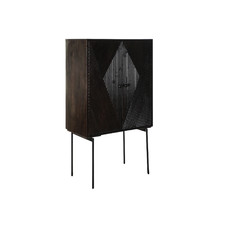 APARADOR MANGO METAL 84X43X153,5 MARRON OSCURO