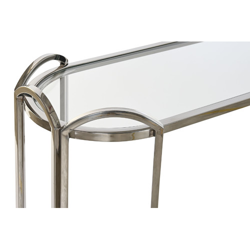 CONSOLA METAL CRISTAL 115,5X36,5X78 PLATEADO