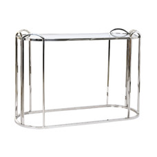 CONSOLA METAL CRISTAL 115,5X36,5X78 PLATEADO