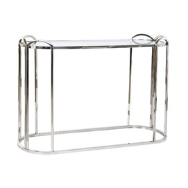 CONSOLA METAL CRISTAL 115,5X36,5X78 PLATEADO