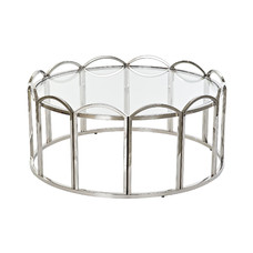 MESITA AUXILIAR METAL CRISTAL 97X97X45 PLATEADO