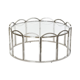 MESITA AUXILIAR METAL CRISTAL 97X97X45 PLATEADO