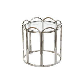 MESITA AUXILIAR METAL CRISTAL 52X52X55 PLATEADO