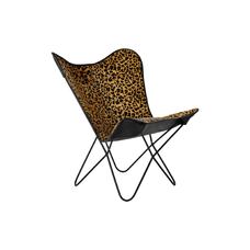 SILLA METAL PIEL 73X70X93 LEOPARDO NEGRO