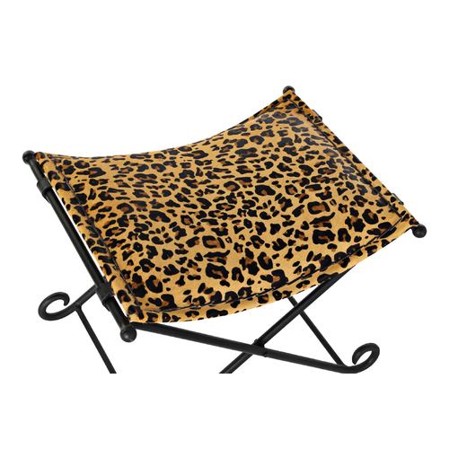 REPOSAPIES METAL PIEL 55X45X41 LEOPARDO MARRON