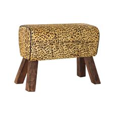REPOSAPIES MADERA PIEL 67X30X51 LEOPARDO MARRON REPOSAPIES MADERA PIEL 67X30X51 LEOPARDO MARRON