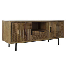 MUEBLE TV MANGO METAL 125X40X54,5 MARRON CLARO