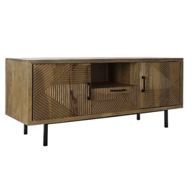 MUEBLE TV MANGO METAL 125X40X54,5 MARRON CLARO