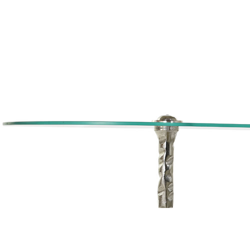 MESITA AUXILIAR ALUMINIO CRISTAL 54X39X57 CABALLO