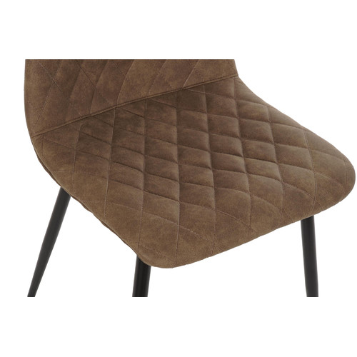 SILLA PU METAL 44X51X83 MARRON CLARO